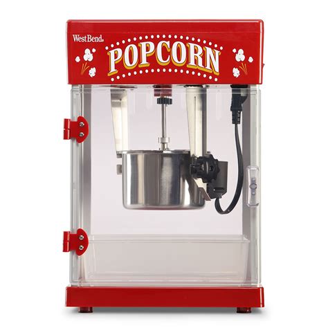 West bend popcorn machine - HEALTHLY SNACK OPTION: The Presto PopLite popcorn machine uses hot air, not oil for a low-fat, heart-healthy snack. EFFICIENT: Invest in the best! Our hot air popper outpops other leading poppers with virtually no unpopped kernels. Pops up to 18 cups of popcorn in about 2 1/2 minutes. MULTIFUNCTIONAL: The cap doubles as both a measuring cup …